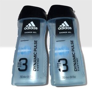 NEW! Adidas- 3-in-1 Dynamic Pulse Vivifying Shower Gel- Peppermint- Lot of 2